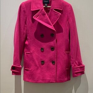 Lands' End Women's Vibrant Pink Peacoat